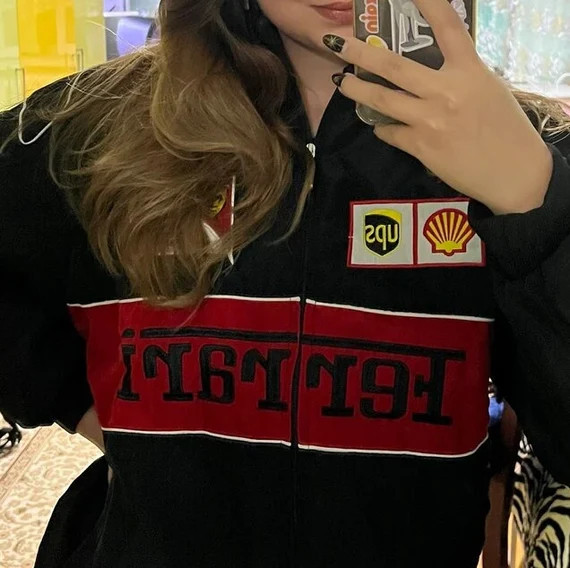 Black F1 Racing Vintage Bomber Jacket / Nascar Racing Jacket - Etsy | Etsy (US)