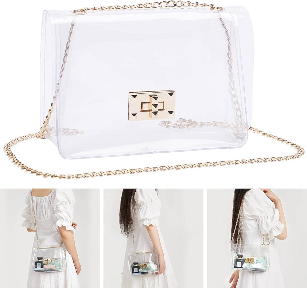 COROMAY Clear Purse for Women, Clear Bag Stadium Approved, Clear Crossbody Bags for Women | Amazon (US)