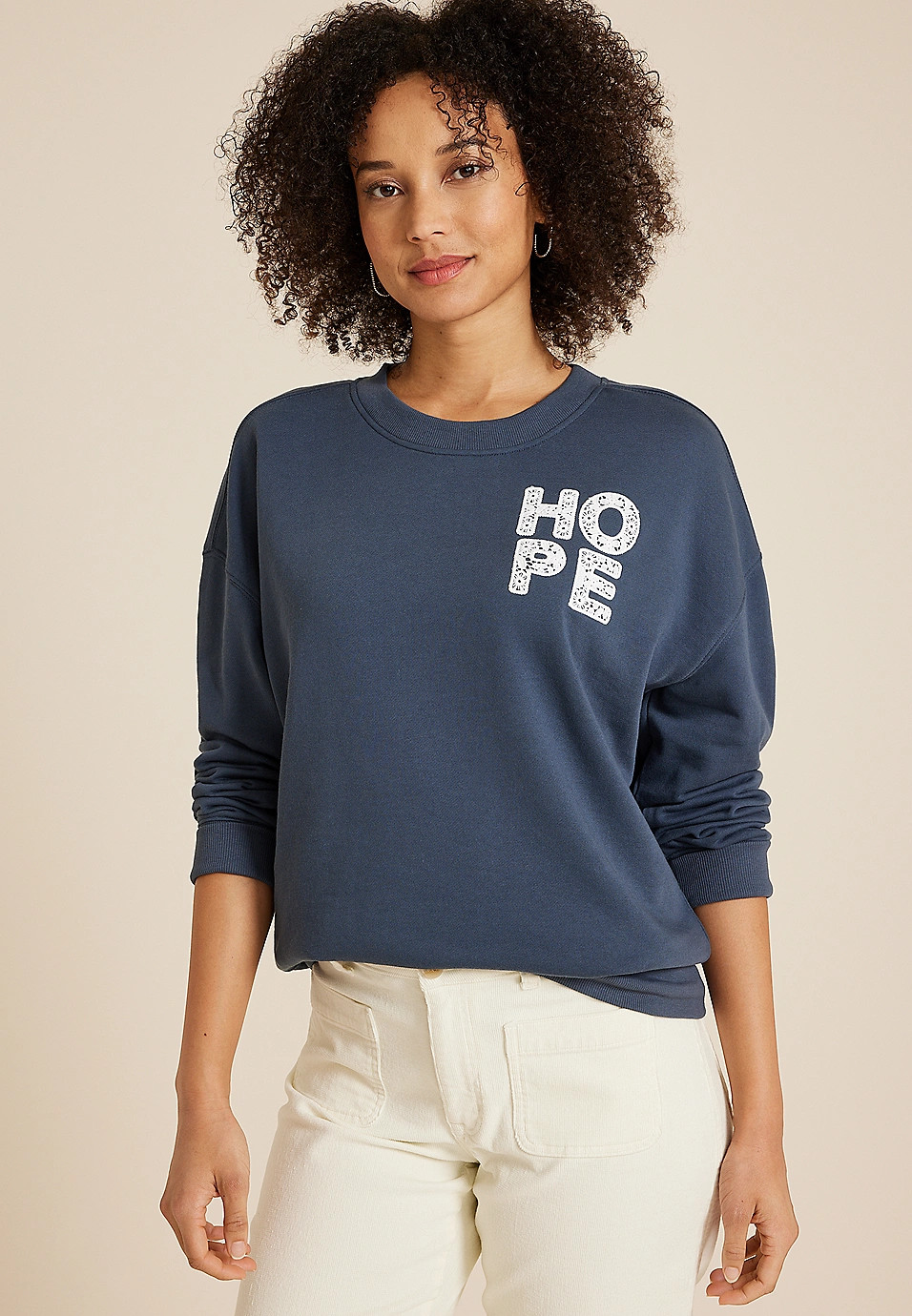 Crochet Hope Relaxed Fit Sweatshirt | Maurices
