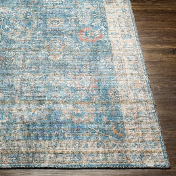 Art of Knot Cadena Blue 2 ft. 7 in. x 12 ft. Indoor Machine Washable Runner Rug - Walmart.com | Walmart (US)