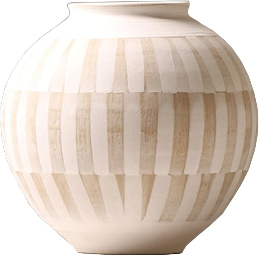 ELEFOCUS Simple Ceramic vase Rough Pottery vase Flower Arrangement Retro Nostalgic Handmade B&B H... | Amazon (US)
