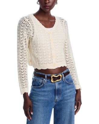 Crochet V Neck Cardigan Sweater - Exclusive | Bloomingdale's (US)