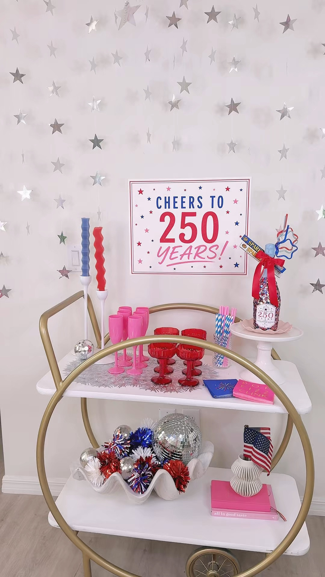 Whimsical 4th of July bar cart decor 💖

#LTKHome