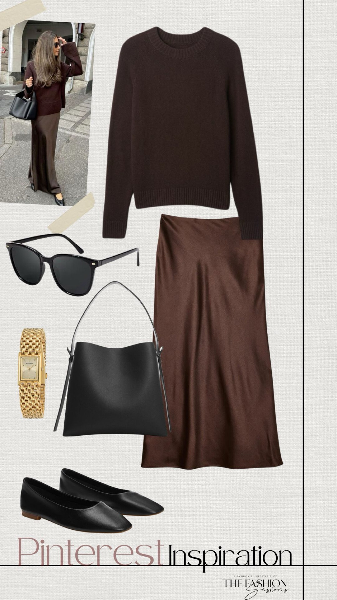 Pinterest Inspiration | Satin Skirt | Brown Sweater | Ballet Flats | Fall Outfit | 

#LTKSeasonal #LTKStyleTip #LTKShoeCrush
