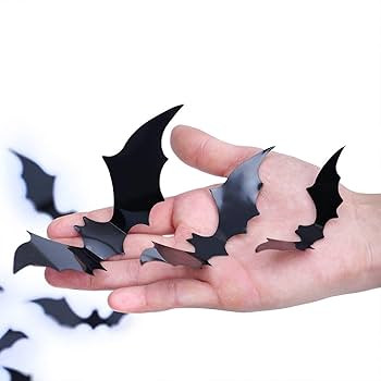DIYASY Bats Wall Decor, 120 Pcs 3D Bat Halloween Decoration Stickers for Home Decor 4 Size Waterp... | Amazon (US)