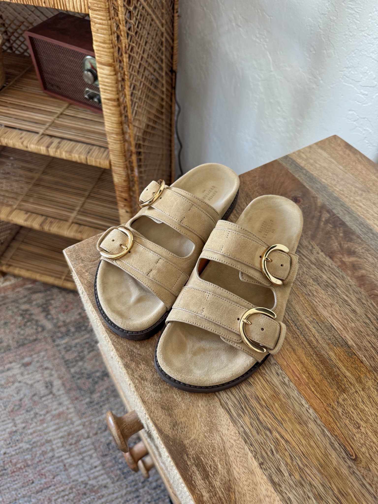 my sezane sandals I’m obsessed with - run true to size! 