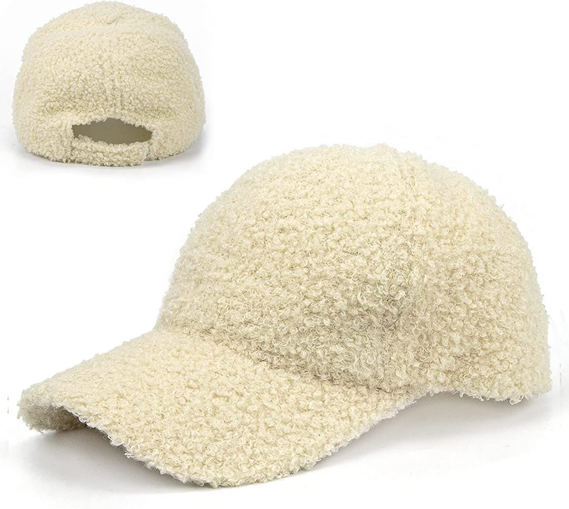 Faux-Sherpa-Baseball-Hat for Women & Men Winter Warm Faux Shearling Baseball Cap Teddy-Fleece Hip... | Amazon (US)