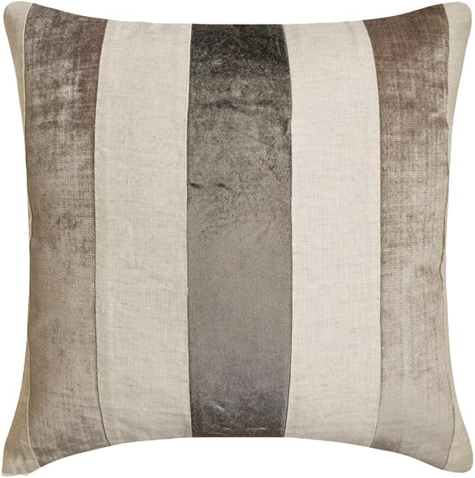 The HomeCentric Decorative Pillow Cover, Grey 18"x18" (45x45 cm) Throw Pillows, Velvet Patchwork ... | Amazon (US)
