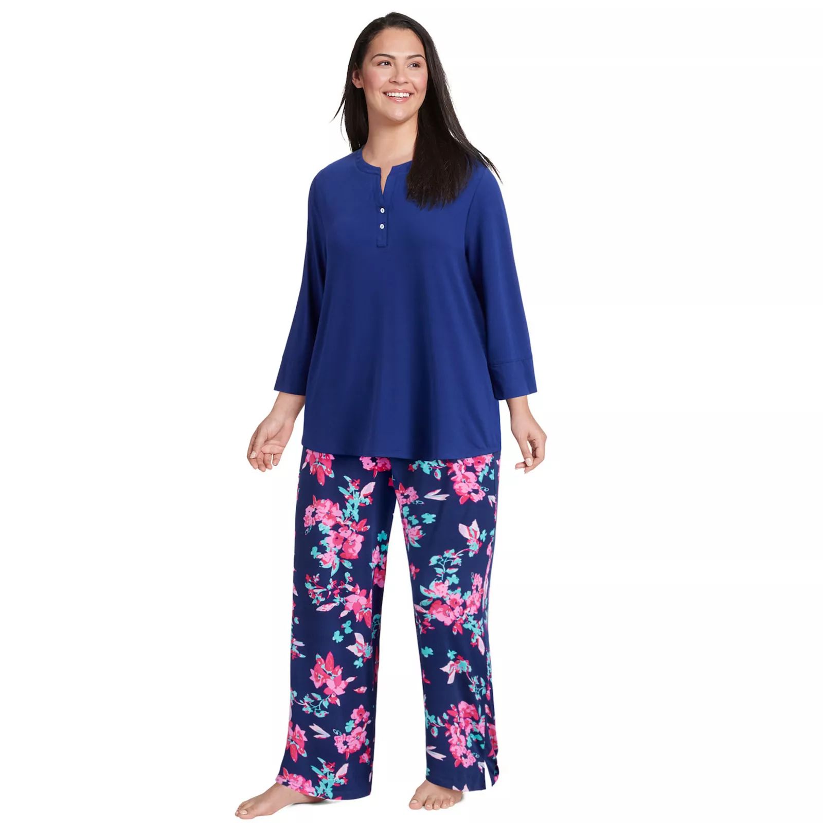 Plus Size Jockey Pajama Top & Printed Pajama Pants Set, Women's, Size: 3XL, Blue | Kohl's