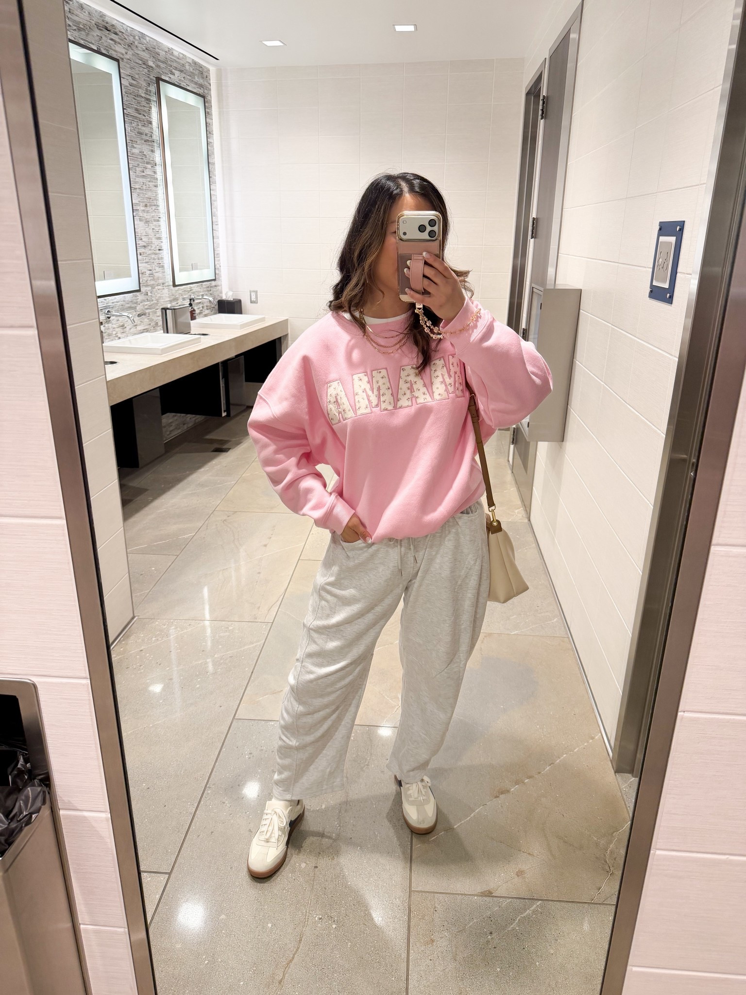 Travel outfit for Spring break!
Tee: Medium
Barrel Sweats: Medium
Mama Sweatshirt: XL