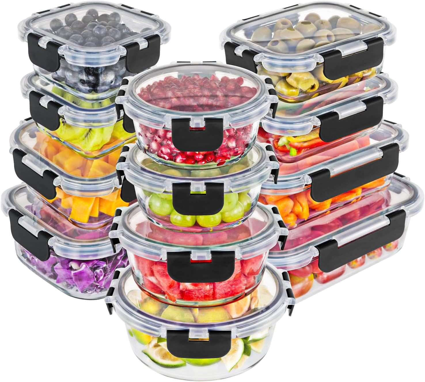 Magic Mill Glass Storage Containers with lids Set | Ultimate 24pc Set with BPA-Free Airtight Lock... | Amazon (US)