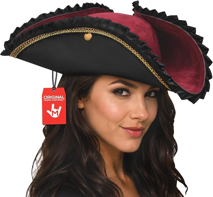 Nicky Bigs Novelties Morph Pirate Hat Women, Pirate Hat, Tricorn Hats, Womens Pirates Hats, Pirat... | Amazon (US)