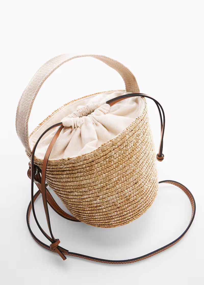 Raffia tote bag -  Women | Mango USA | MANGO (US)