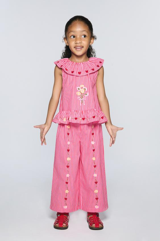 EMBROIDERED STRIPED TOP SISSEL EDELBO X ZARA KIDS | Zara US