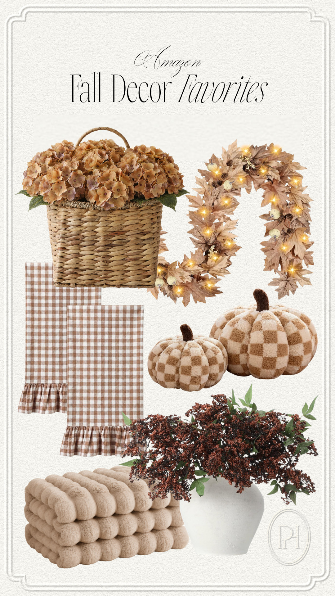 Amazon decor I'm loving for fall!

Fall decor, fall accents, home decor, home accents, fall florals, fall stems, fall garland, fall leaf garland, checkered pumpkins, pumpkin pillows, gingham towels, fall tea towels, kitchen towels, red stems, tan blanket, plush blanket, fall blanket, light brown blanket 

 #LTKSeasonal #LTKHome