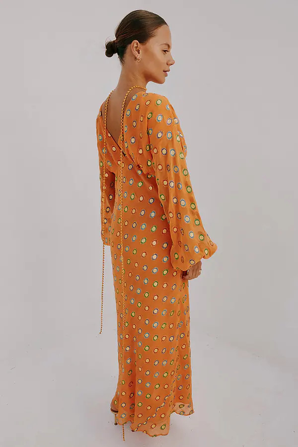 Coral Multi Foil Emma Dress | Never Fully Dressed (UK & IE)