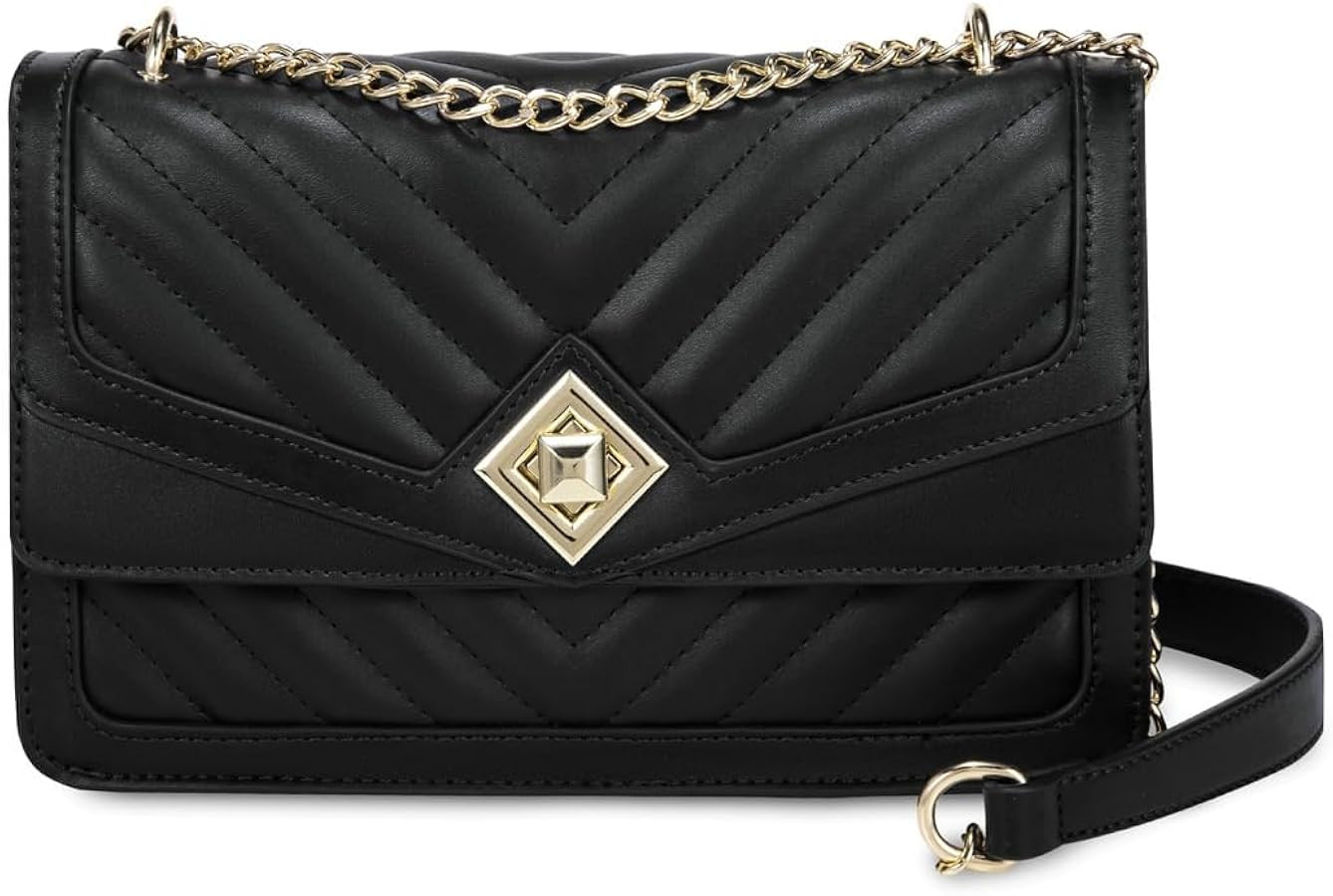 LOVEVOOK Crossbody Bags for Women Leather Quilted Shoulder Bag with Chain Strap Trendy Clutch Sat... | Amazon (US)