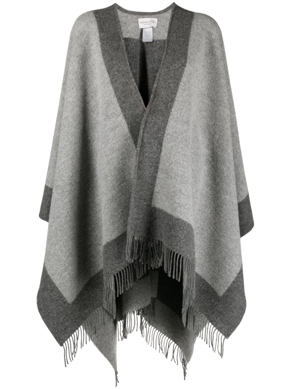 Johnstons Of Elgin contrasting-border Wool Cape - Farfetch | Farfetch Global