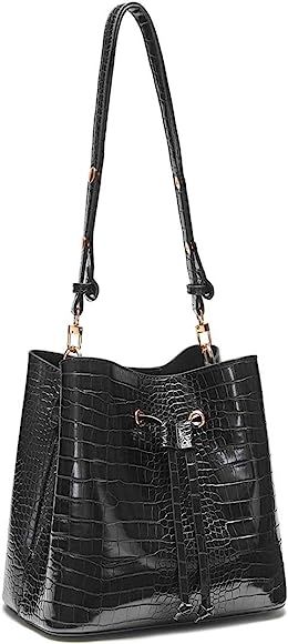 Crocodile Handbags for Women Purses and Handbags Large Designer Crossbody Bucket bag Leather Ladi... | Amazon (US)