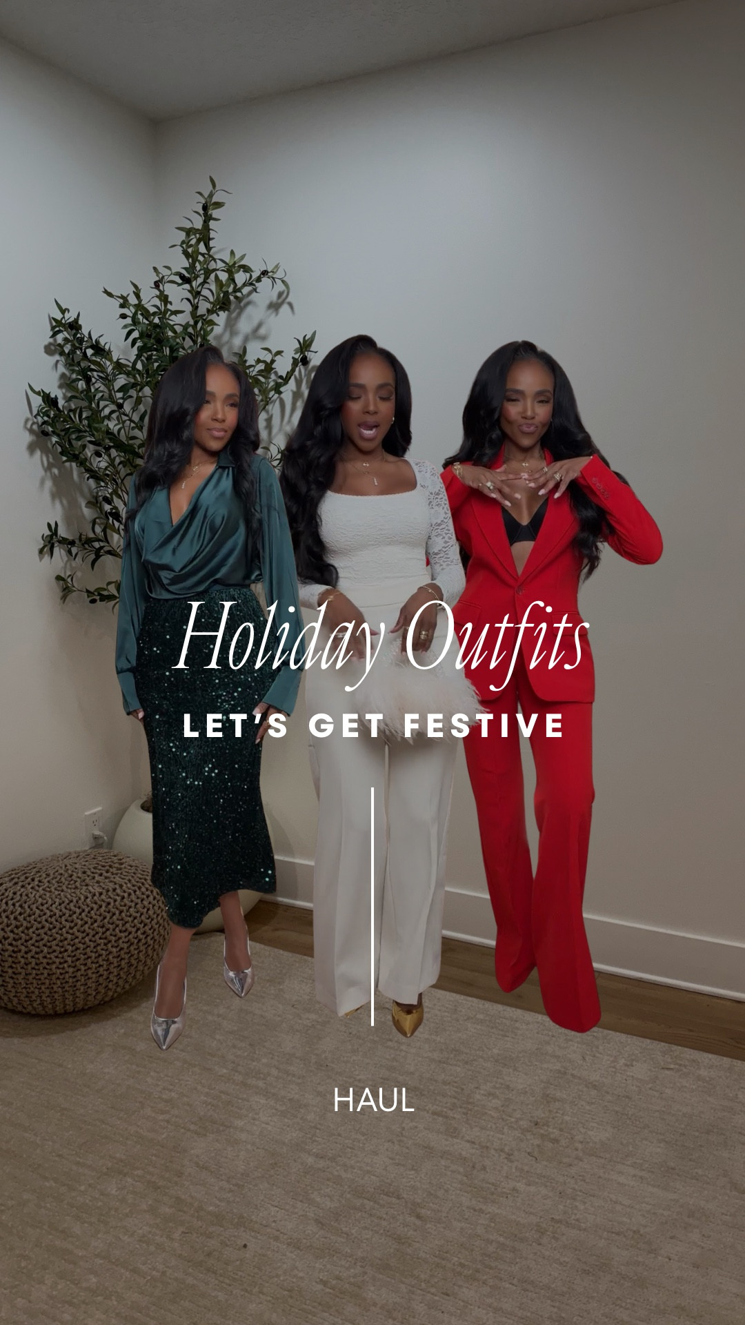 Holiday party outfits you can rewear all season — chic, festive, and so flattering.

Here’s the fit rundown:
• Green satin + sequin skirt look — TTS, skirt has stretch and drapes beautifully; perfect for holiday dinners, office parties, and dressy nights out.
• White lace top + tailored trousers — Top fits TTS with a soft stretch; trousers have a comfortable structured fit. Great for holiday brunch, family photos, or NYE pre-events. My exact pants are sold out. They only have black left so I linked white alternatives.
• Red suit moment — TTS blazer + pants; the blazer has a subtle cinch for shape. Perfect for holiday parties, cocktail nights, and festive work events.

Size small I’m 5’4 | 140lbs | 36D -27 -40  IG & YT: kirasfashionfinds TT: kiraabboud 

holiday outfits, holiday party looks, chrismas outfits, festive style, winter fashion, dressy holiday outfits, holiday glam, partywear, winter party outfits, neutral holiday looks.

Everything is linked for easy shopping 🤍✨


#LTKgrwm #LTKHoliday #LTKPetite