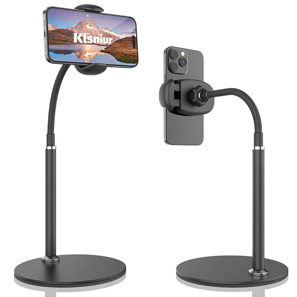 Cell Phone Stand, Adjustable Height & Angle Gooseneck Stand for Desk Flexible Arm Universal Holde... | Amazon (US)