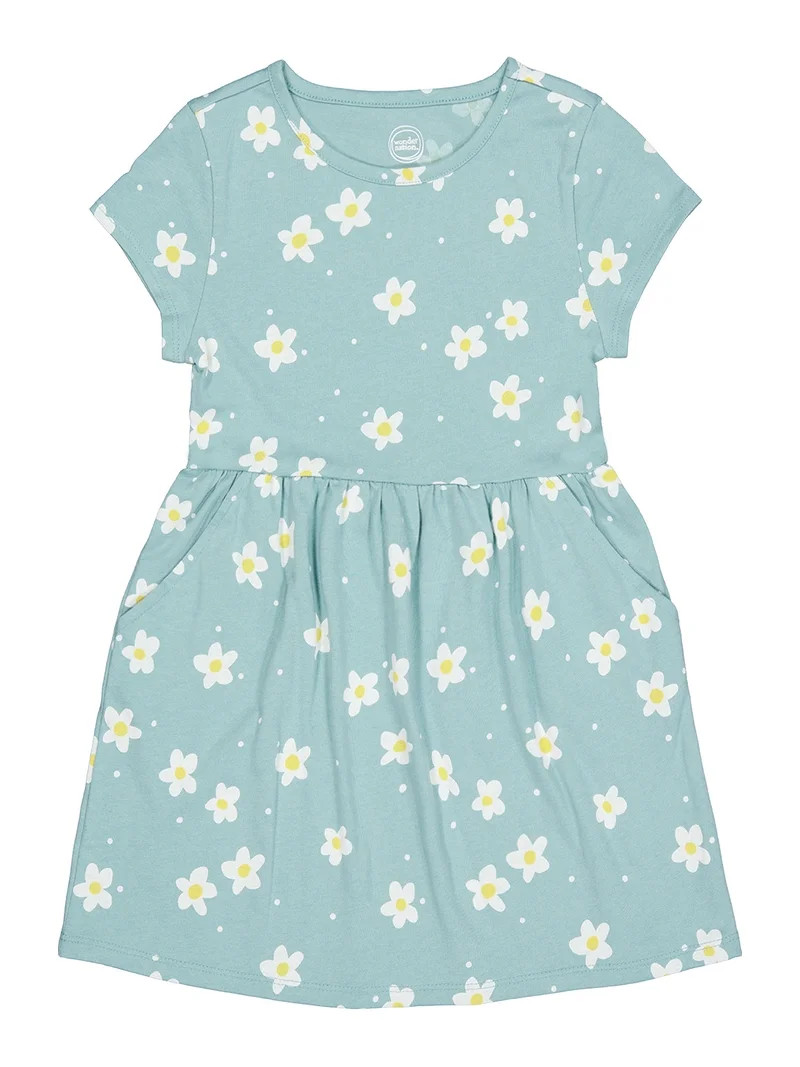 Wonder Nation Girls Short Sleeve Play Dress, Sizes 4-18 & Plus | Walmart (US)