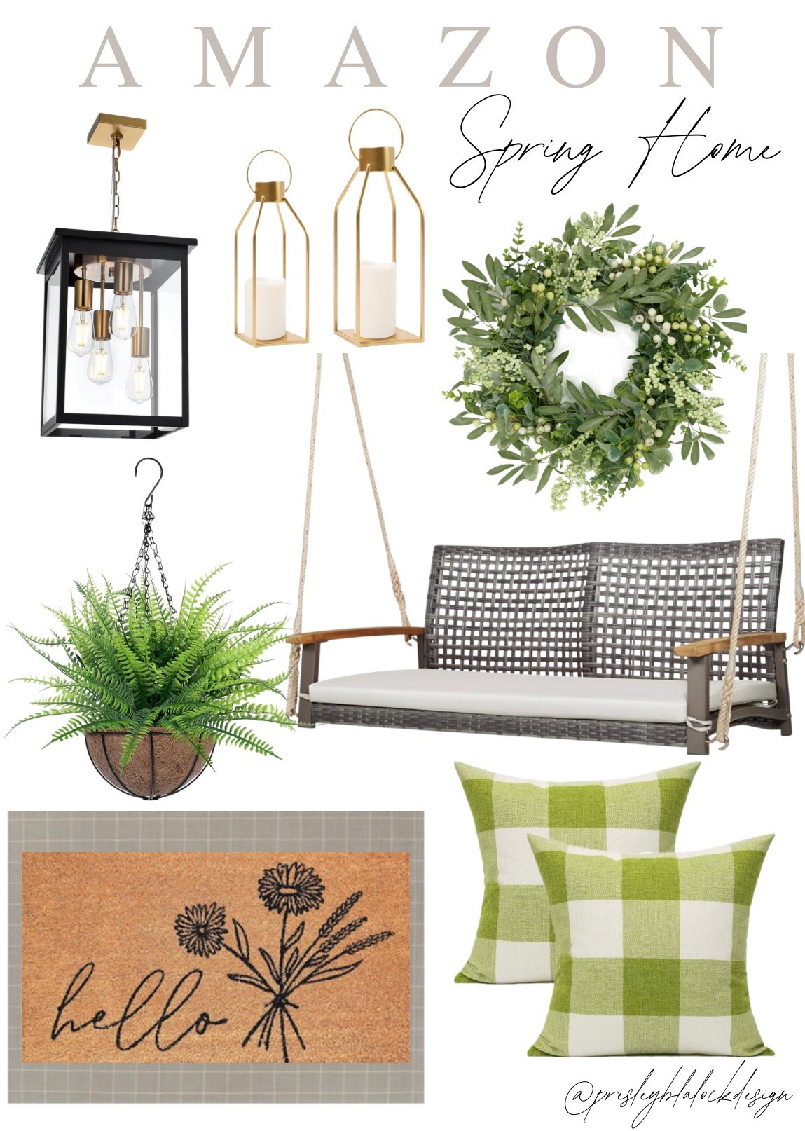 Spring Decor | Porch Decor | Amazon Home | Amazon Finds | Plaid Pillows | Spring Wreath | Spring Rug | Doormat | Outdoor Lighting | Porch Swing | Outdoor Furniture | Sale Alert

#LTKHome #LTKSeasonal #LTKSpringSale