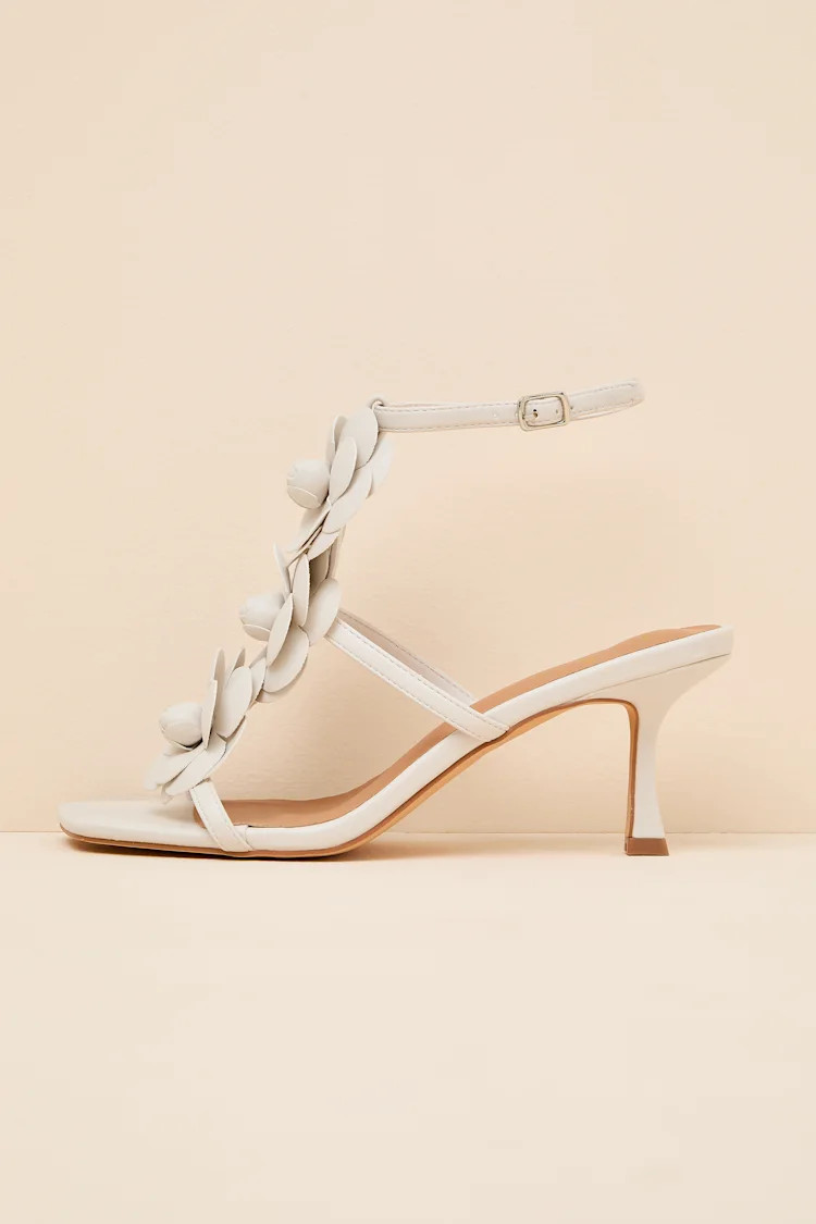 Brenna Floral Applique Strappy High Heel Sandals | Lulus