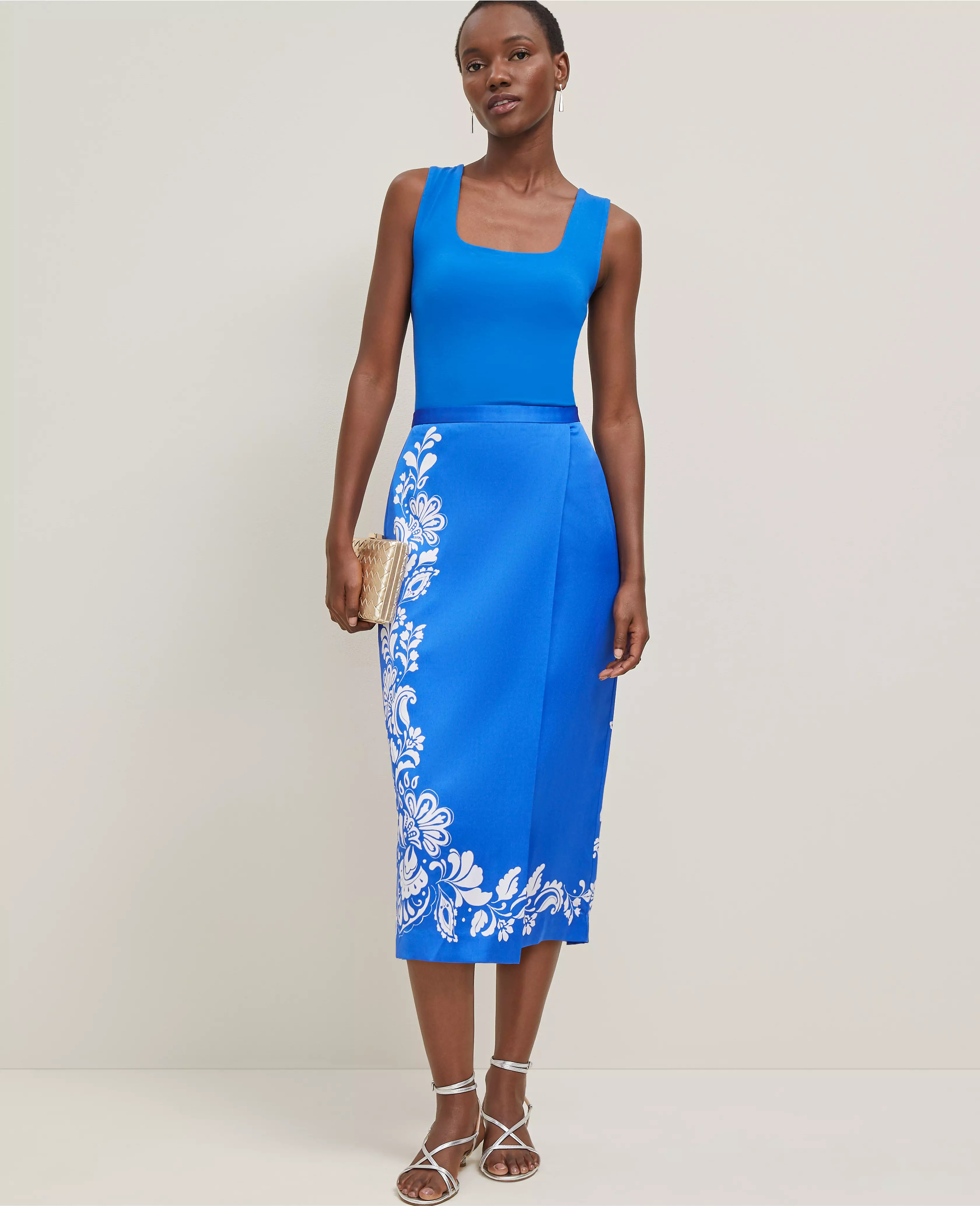 Satin Midi Wrap Skirt | Ann Taylor