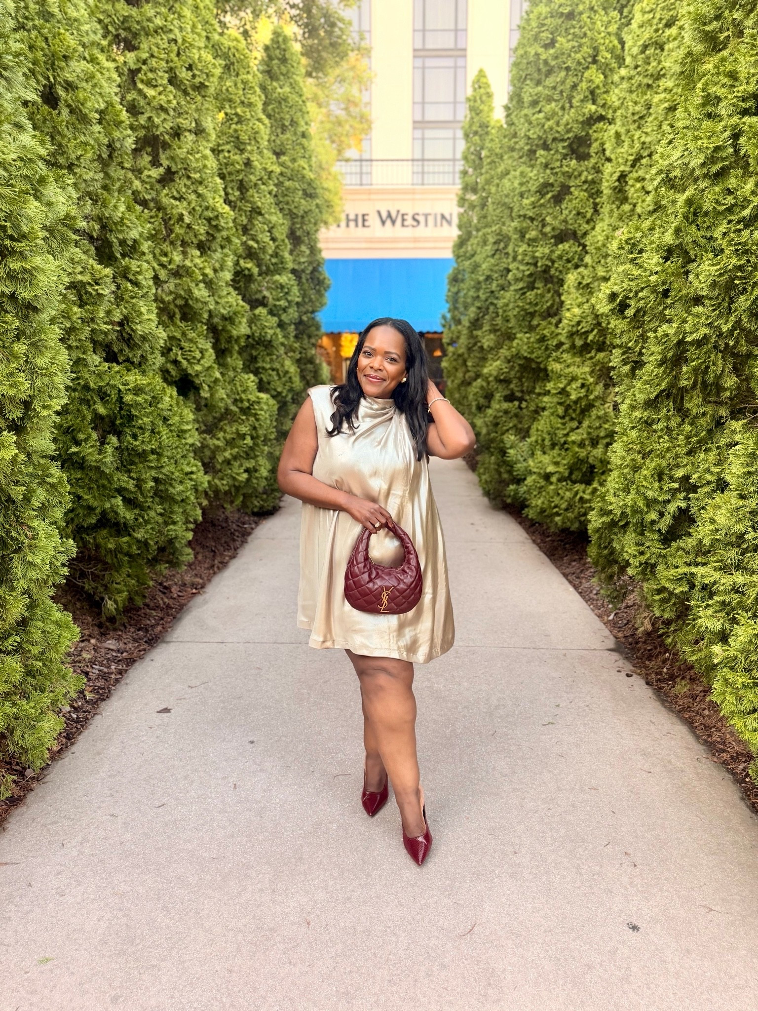 Date night outfit / happy hour / vacation outfits / gold satin dress / wedding guest dress

#LTKNYFW #LTKgrwm #LTKWedding