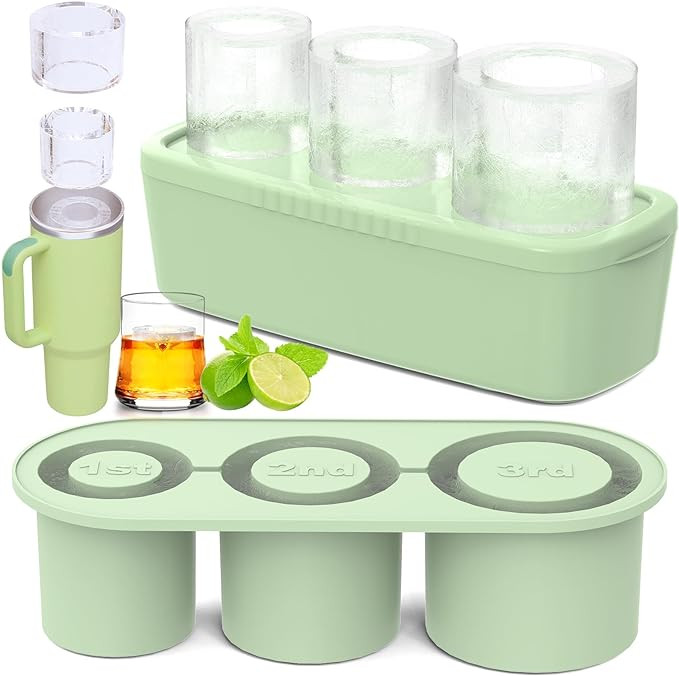 Ice Cube Tray for Tumbler, 3 Pcs Silicone Hollow Cylinder Ice Mold with Lid and Bin for Freezer, ... | Amazon (US)