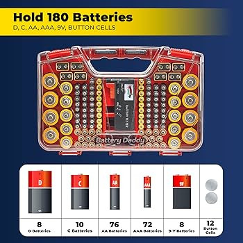 Ontel Battery Daddy Storage & Organizer Case with Tester, Stores & Protects Up to 180 Batteries, ... | Amazon (US)