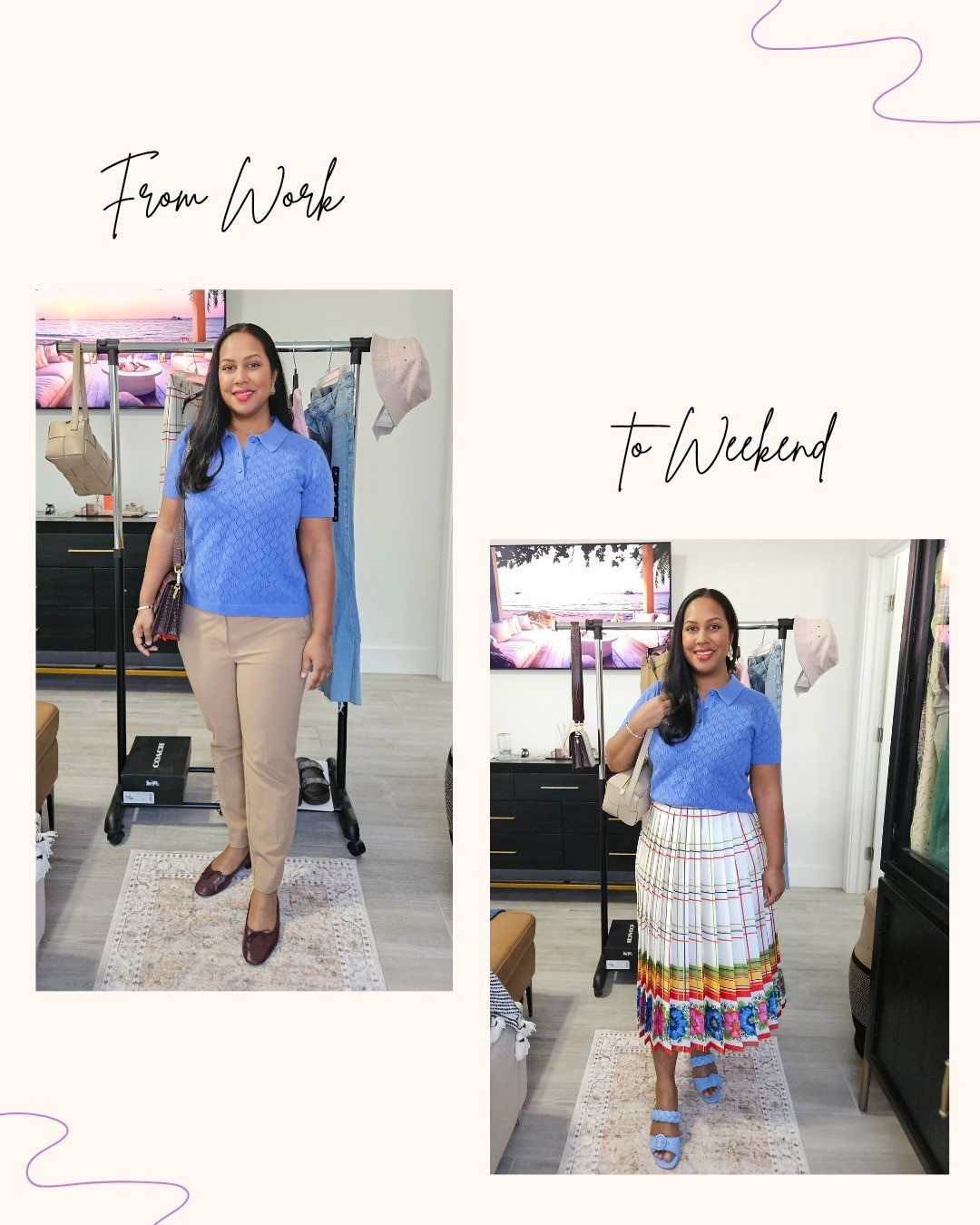 Short sleeve knit polo sweater in vintage peri - wearing size medium. 

#LTKPetite #LTKWorkwear #LTKFindsUnder50