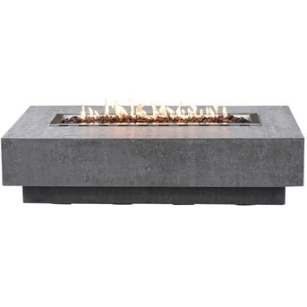 Elementi 56-in W 45000-BTU Grey Glass Fiber Reinforced Concrete Natural Gas Fire Pit | Lowe's