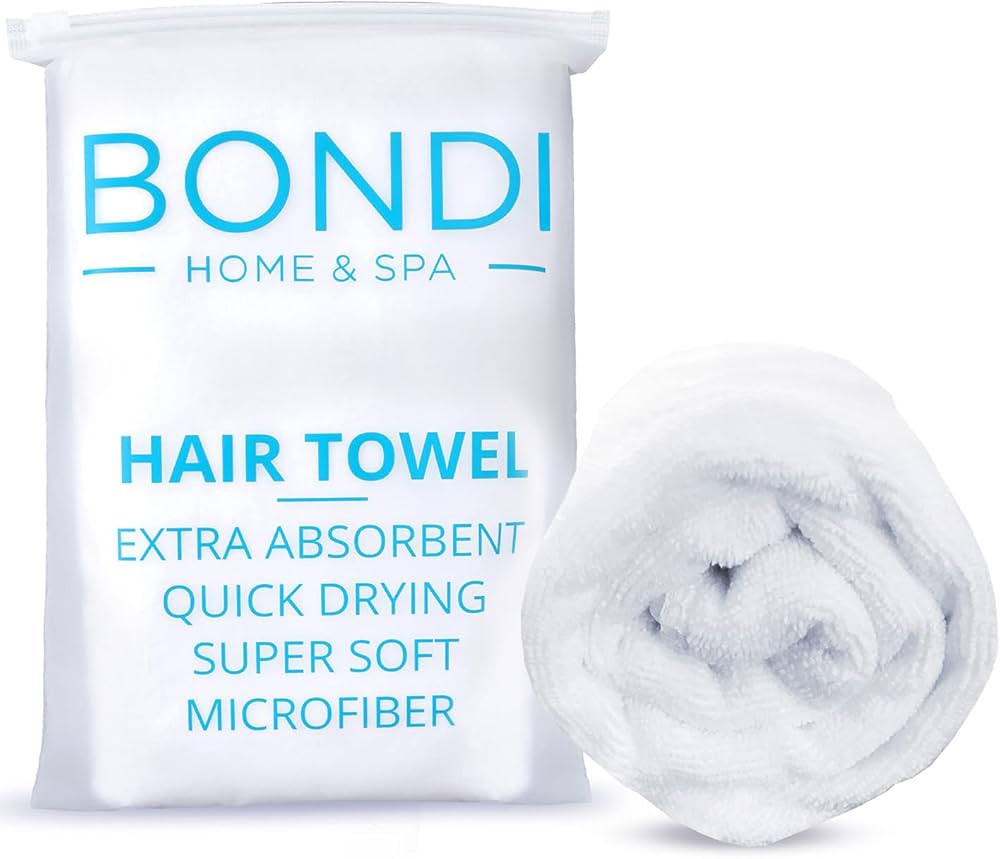 Bondi SPA Microfiber Hair Towel – Dries Hair 50% Faster – Anti-Frizz Towel for All Hair Types... | Amazon (US)