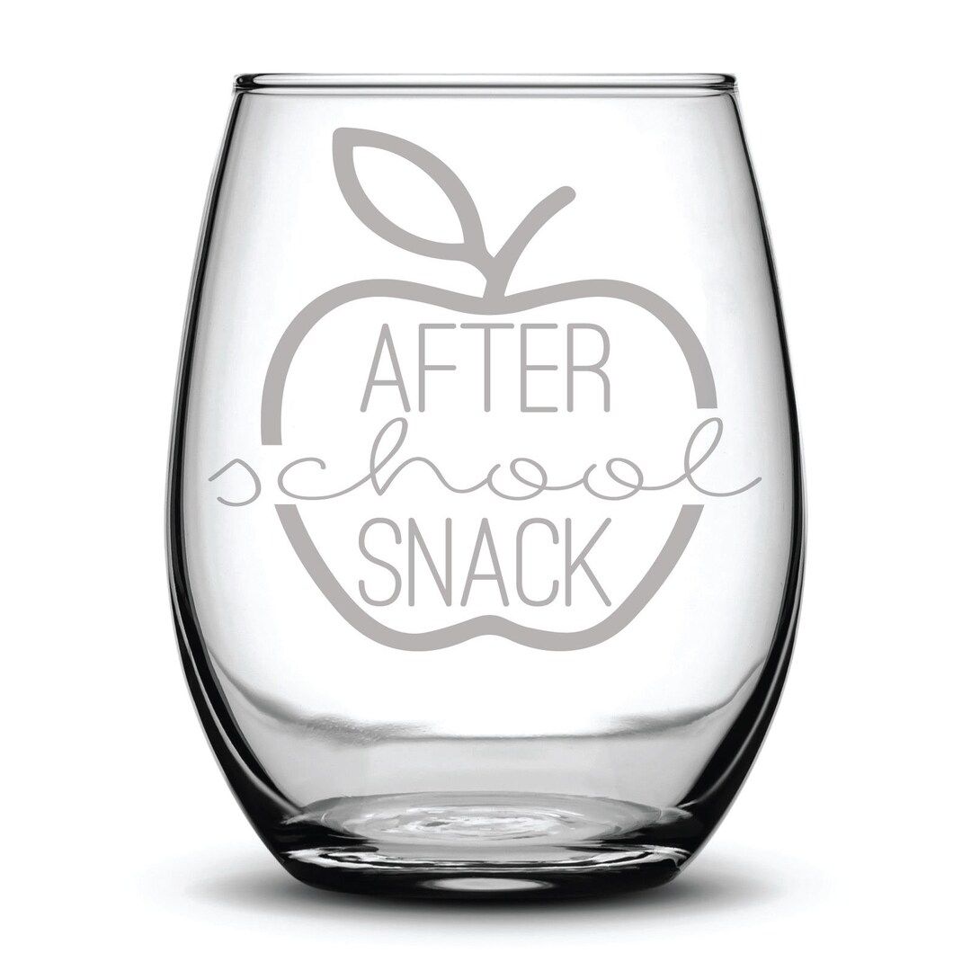 After School Snack Funny Laser Etched Stemless Wine Glass - Etsy | Etsy (US)