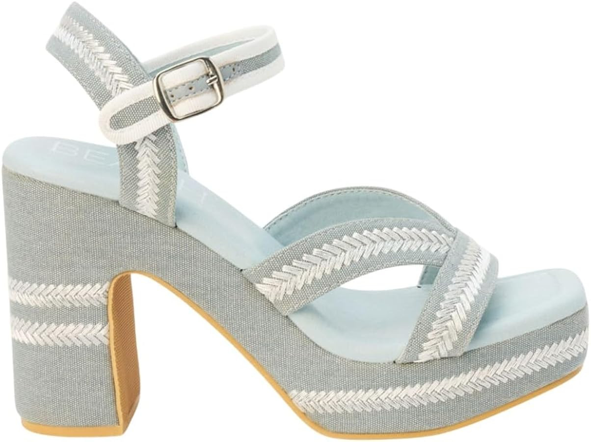 BEACH by Matisse Womens Adelaide Platform Block Ankle Strap Casual Sandals Casual High Heel 3" & ... | Amazon (US)