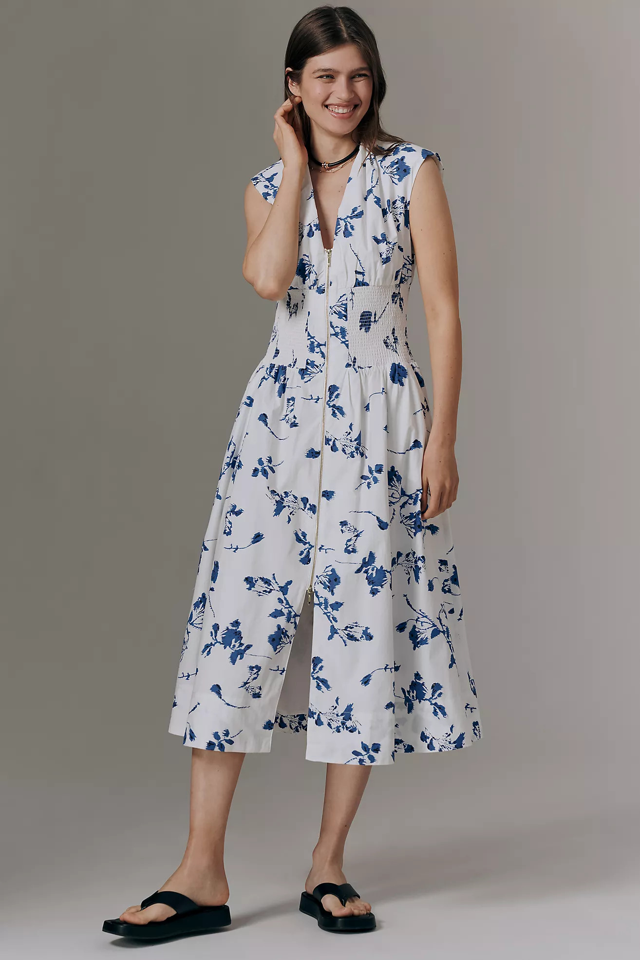 The Tommie Zip-Front Midi Dress | Anthropologie (US)