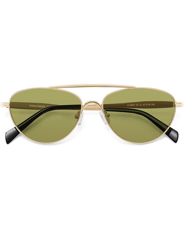 VANLINKER Polarized Trendy Aviator Metal Cat Eye Sunglasses for Women Men Retro Vintage Shades VL... | Amazon (US)