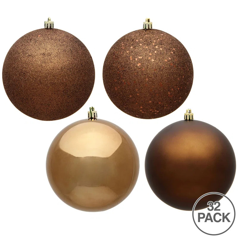 32ct 4-Finish Shatterproof Christmas Ball Ornaments Assortment | Wayfair North America