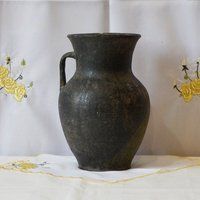 Large Black Ceramic Vase. Rustic Farmhouse Pot. Wabi Sabi Pottery Clay Vessel | Etsy (US)