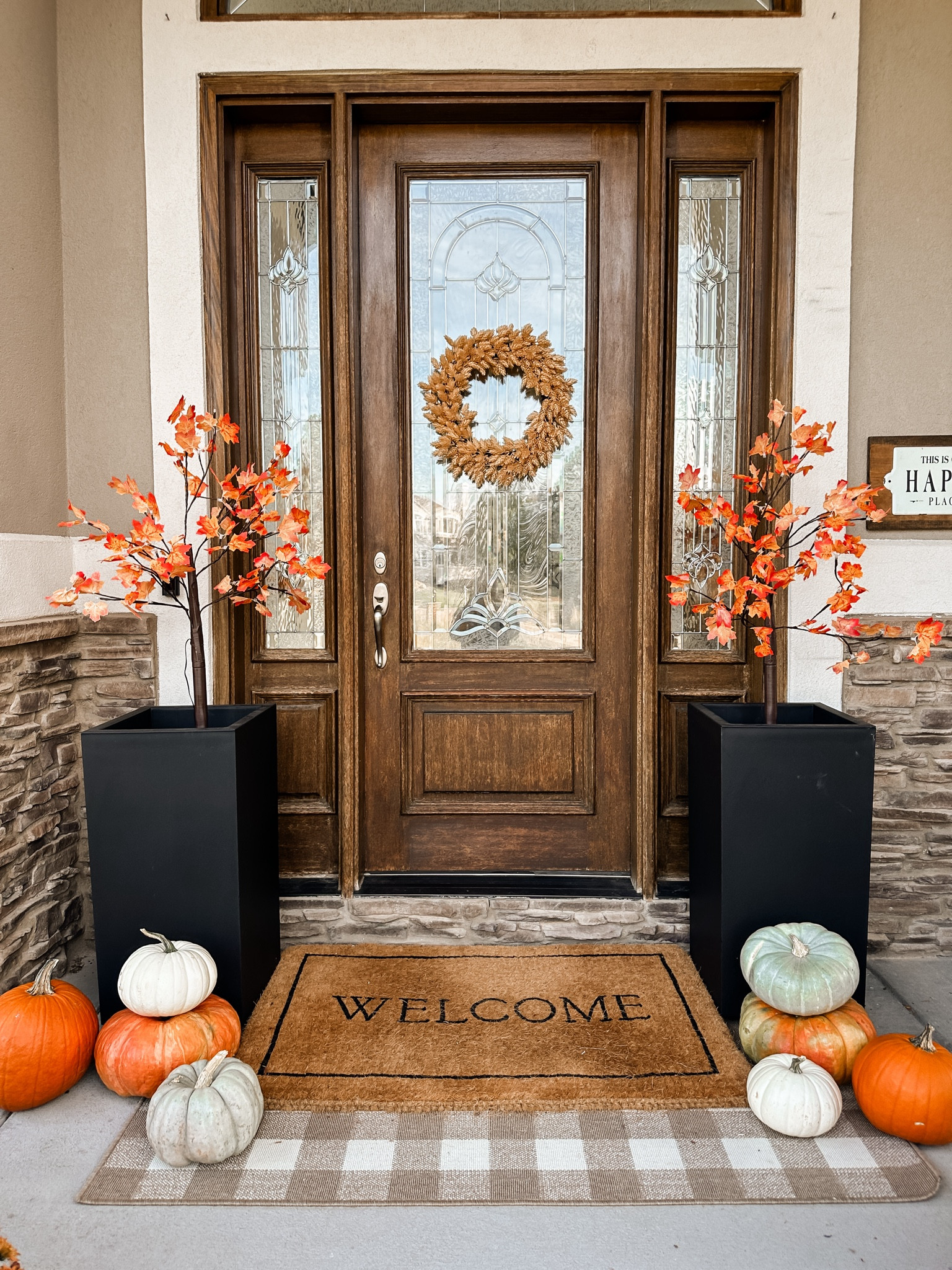 Simple fall porch!! The maple trees are from Amazon in the 4ft size. Rug and black planters are from wayfair  

Sarah Joy, fall porch decor, outdoor decor, front porch, wayfair, home decor, fall decorating, Amazon finds 

#LTKStyleTip #LTKFallSale #LTKHome
