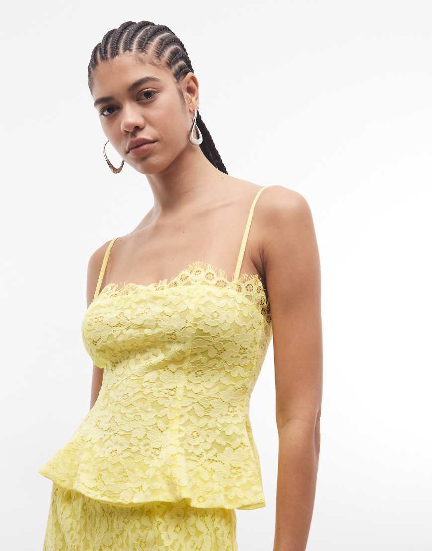 AFRM Ari lace corset cami top in bright yellow - part of a set | ASOS (Global)