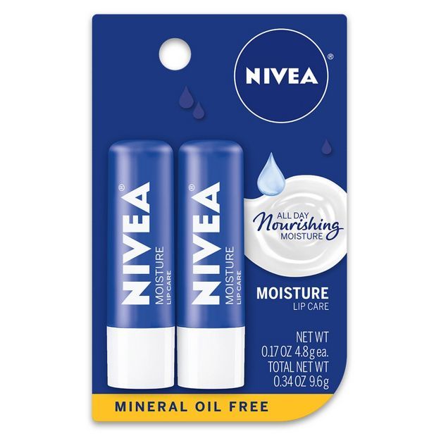Nivea Moisturizing Lip Balm - 0.34oz/2pk | Target