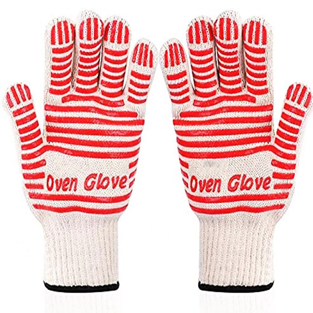Professional Long Wrist Protect Oven Gloves, Heat Resistant Grill Gloves, Non-Slip Cooking Gloves... | Walmart (US)