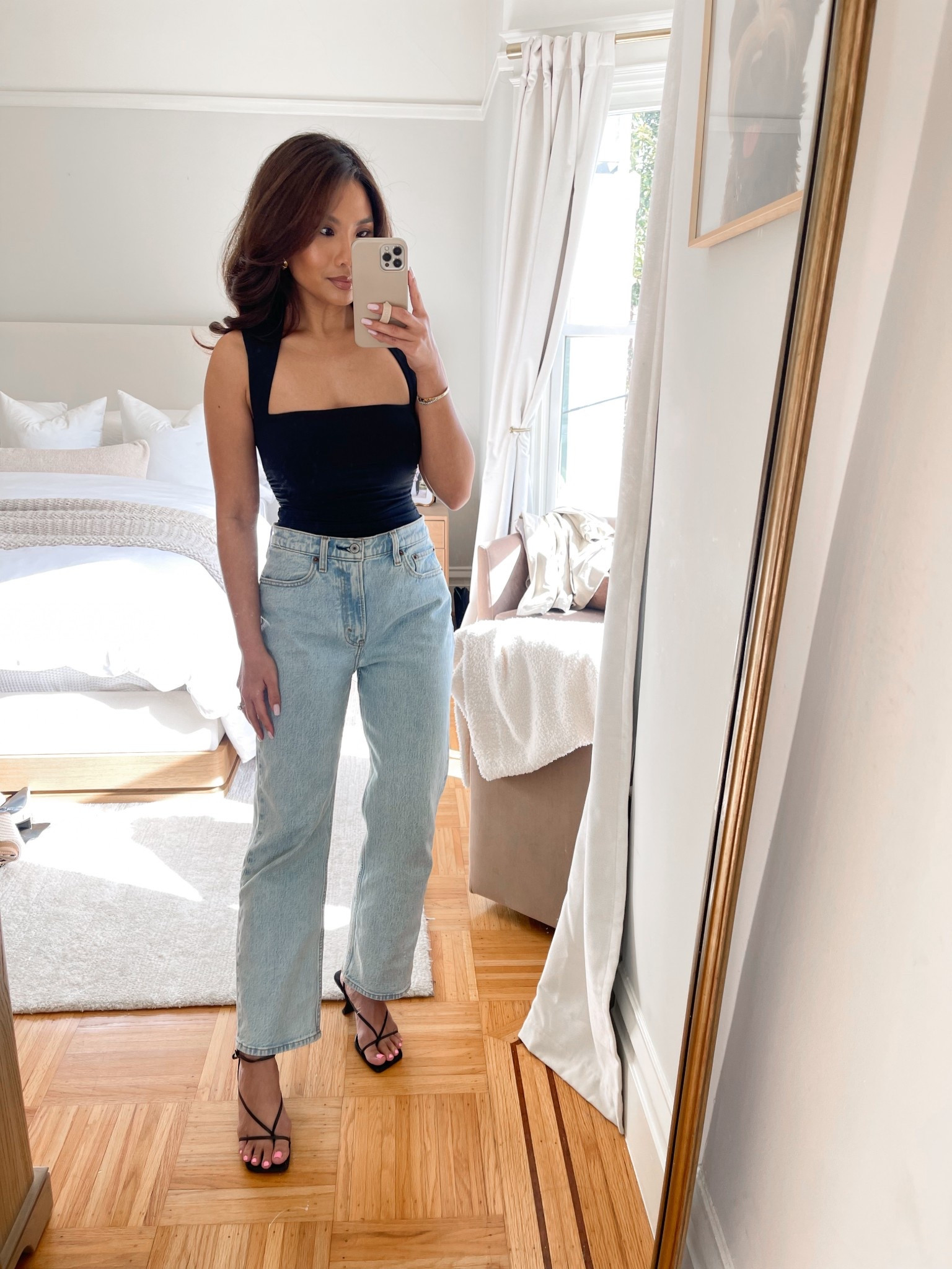 My top is on sale for $34 and jeans on sale for $54! 

Sizing:
Top - tts, xs
Jeans - tts, 25 short 

#LTKFindsUnder100 #LTKSaleAlert #LTKFindsUnder50