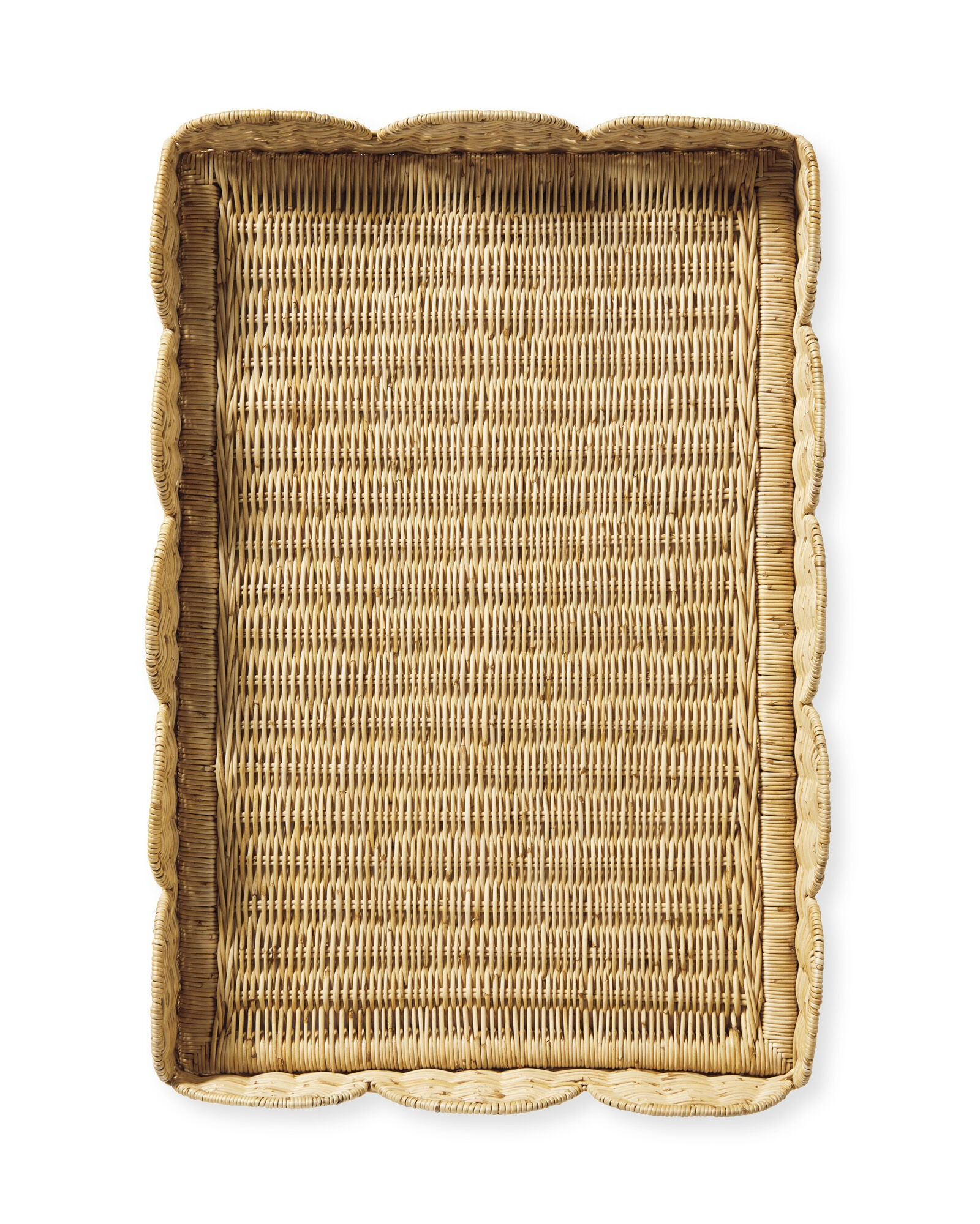 Scallop Rattan Tray | Serena and Lily