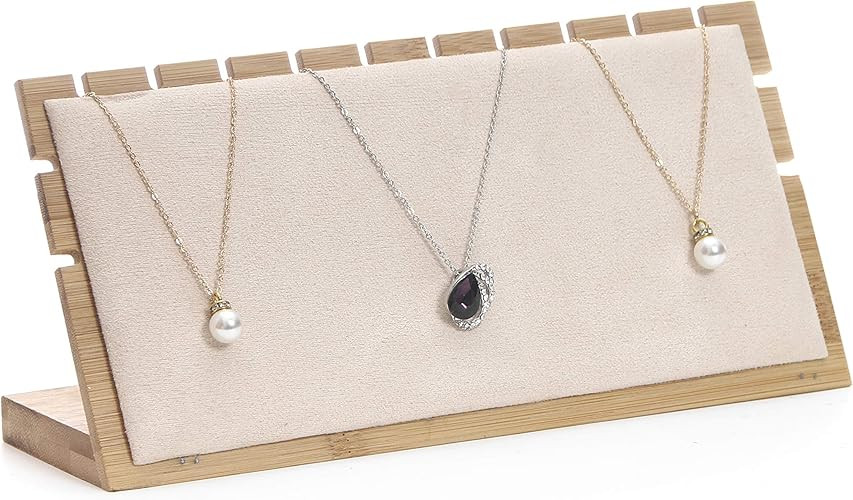 BOCAR Bamboo Jewelry Display Stand Showcase for Pendant Necklace | Amazon (US)