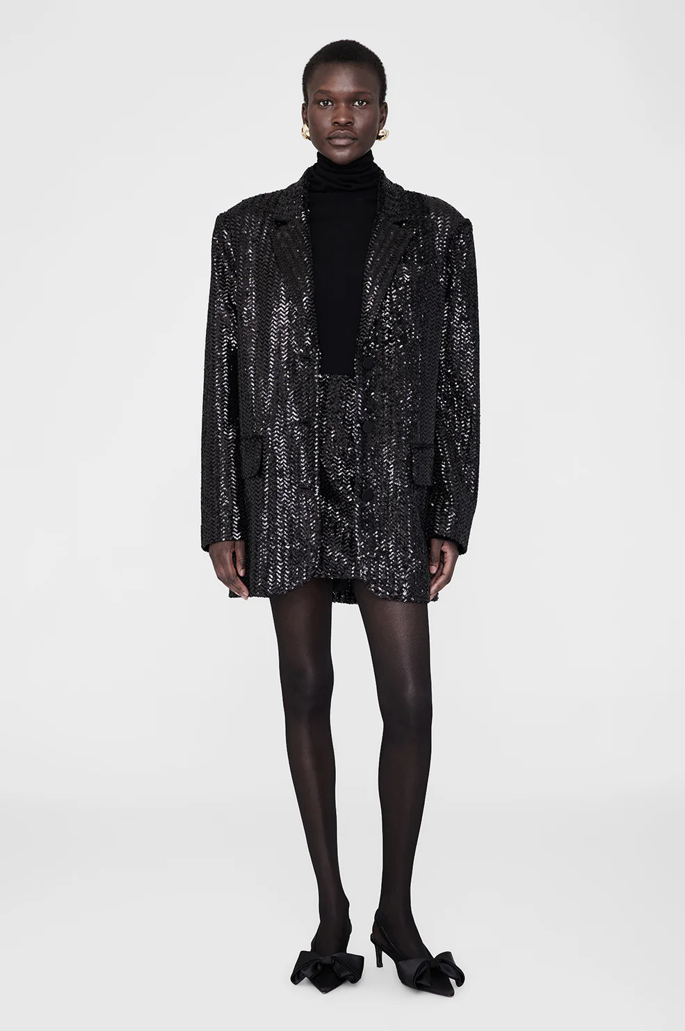 Sara Blazer - Black Sequin | Anine Bing