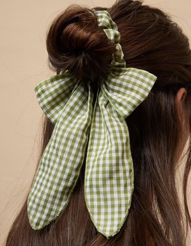 AE Gingham Bow Scrunchie | American Eagle Outfitters (US & CA)